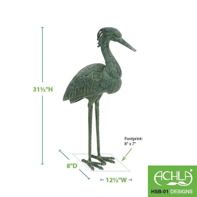 Alt view image 5 of 5 - Stately Blue Heron Garden Statue