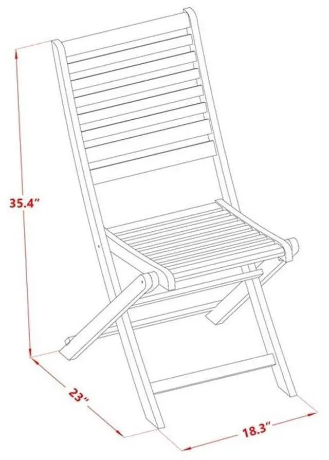 Alt view image 3 of 6 - BBSCWNA Cameron Foldable Outdoor Dining Chairs - Acacia Wood, Set of 2, Natural Oil