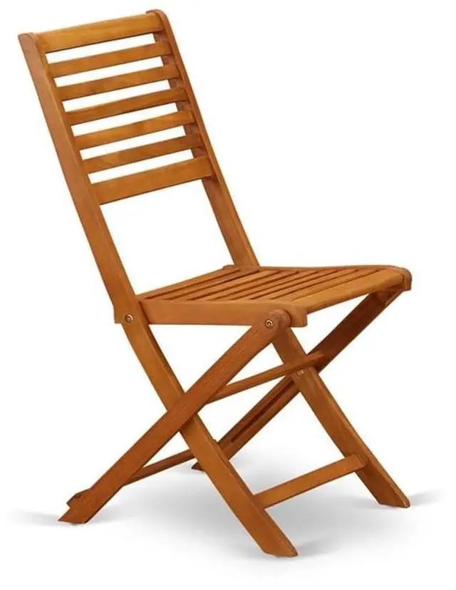 Alt view image 4 of 6 - BBSCWNA Cameron Foldable Outdoor Dining Chairs - Acacia Wood, Set of 2, Natural Oil