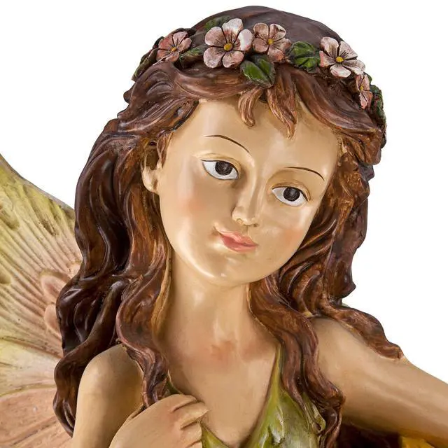 Alt view image 6 of 6 - Garden Fairy with Sunflowers 26" High Large Modern Indoor Outdoor Cottage Core Decor Faux Stone Floor Fountain with Light LED Cascading Water Feature for Outside Patio Yard Backyard
