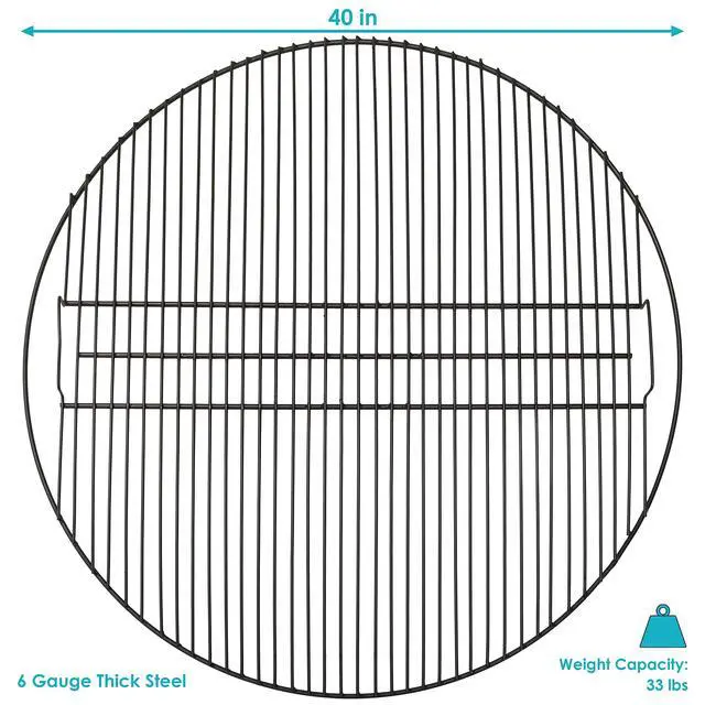 Alt view image 3 of 6 - Sunnydaze Round Outdoor Fire Pit Cooking Grate - Heavy-Duty Black Steel Grilling Rack - 40-Inch