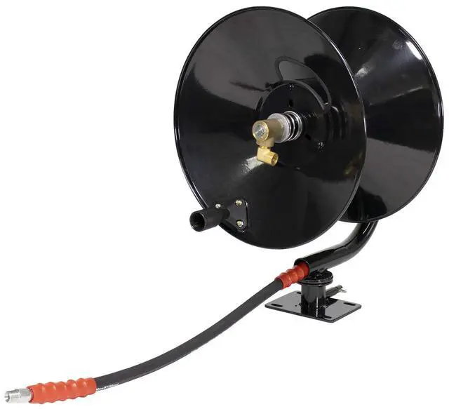 Alt view image 2 of 6 - 5100 PSI 3/8" x 100' Pressure Washer Hose Reel with 360 Degree Swivel Base