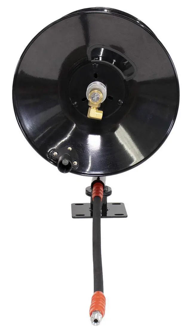 Alt view image 3 of 6 - 5100 PSI 3/8" x 100' Pressure Washer Hose Reel with 360 Degree Swivel Base