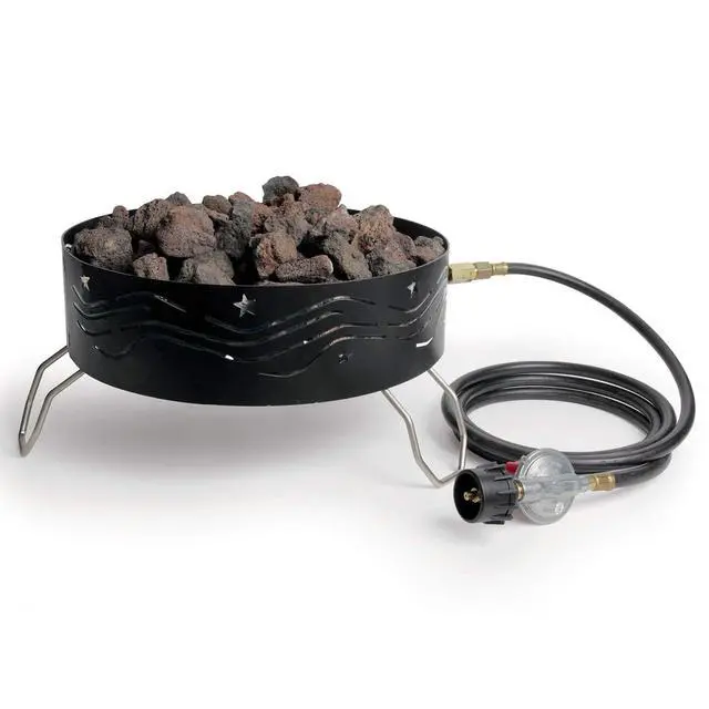Main image of 58041 Portable Campfire Outdoor Propane Heater Compact Fire Pit with Lava Rocks for Camping, Tailgating, and Patios, Black