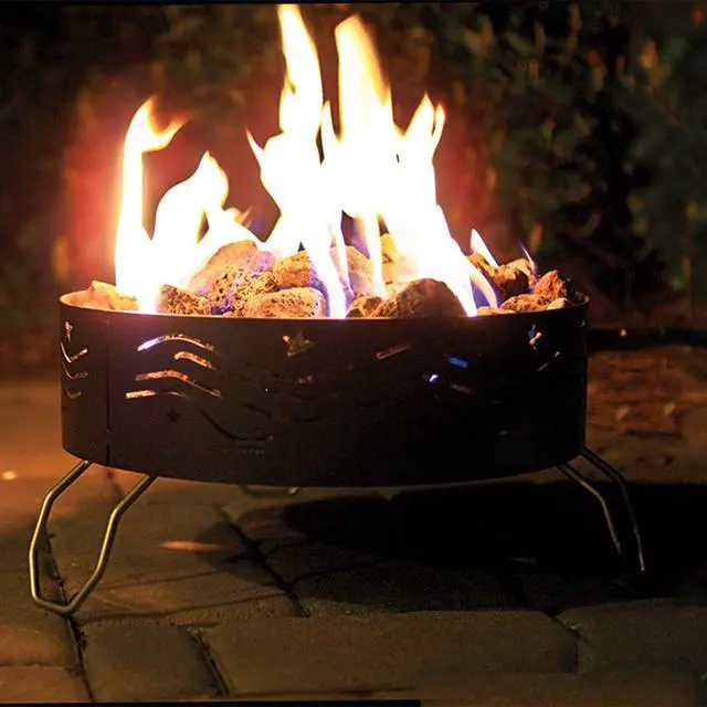 Alt view image 6 of 6 - 58041 Portable Campfire Outdoor Propane Heater Compact Fire Pit with Lava Rocks for Camping, Tailgating, and Patios, Black
