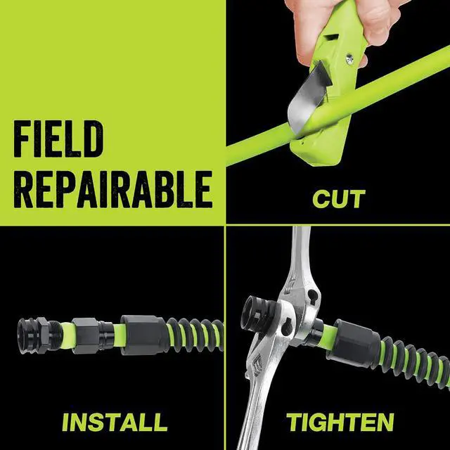 Alt view image 4 of 4 - Flexzilla Pro Water Hose with Reusable Fittings, 5/8 in. x 75 ft., Heavy Duty, Lightweight, Drinking Water Safe, ZillaGreen - HFZWP575-E