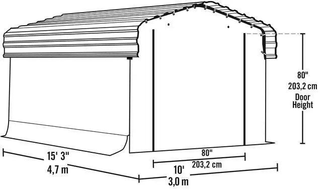 Alt view image 2 of 6 - Fabric Enclosure Kit for 10 x 15-ft Carports (Metal carport not included