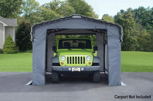 Alt view image 4 of 6 - Fabric Enclosure Kit for 10 x 15-ft Carports (Metal carport not included