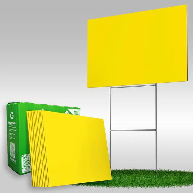 Alt view image 4 of 5 - Yellow Yard Signs 24x18" 4MM Corrugated Plastic Short-Flute Indoor & Outdoor Blank Waterproof (100)