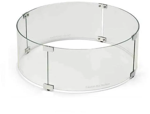 Main image of Fire Round Fire Pit Glass Wind Guard (WG23-RD), 23-Inch