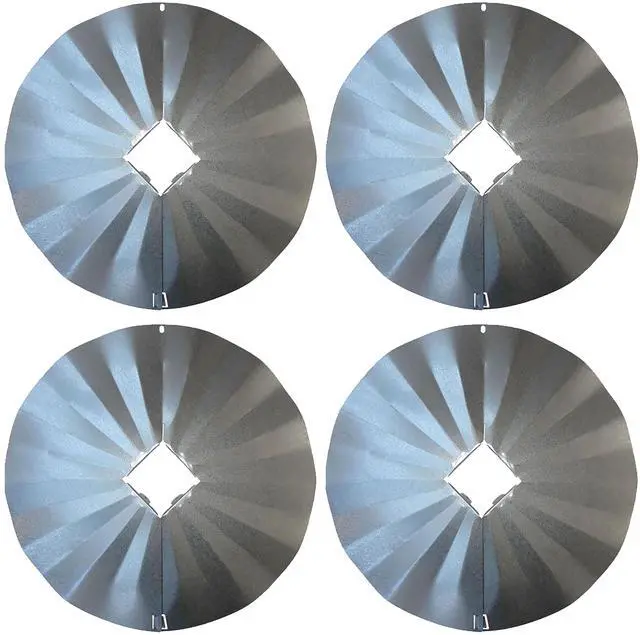 Main image of Set of 4 Erva Post Mounted Squirrel Baffles, 23.25" Dia. Steel Wrap-Around Guards for 4x4 Posts, Durable Squirrel Deflectors with Wavy Design, Protect Bird Feeders & Nesting Boxes from Pests