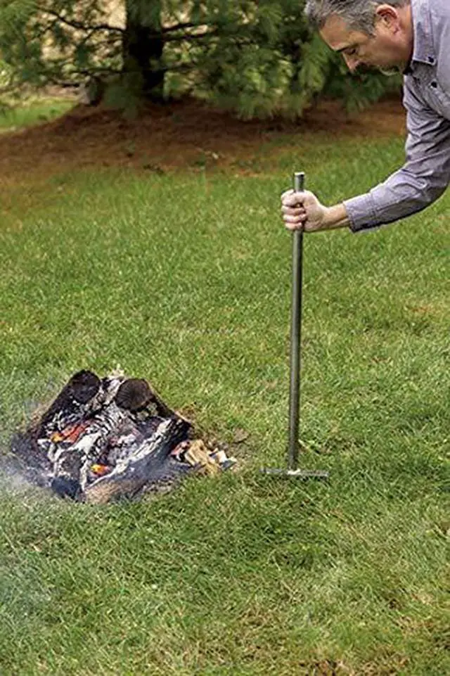 Alt view image 3 of 6 - Saucer X Campfire Grill | Premium Stainless Steel Campfire Grill | Portable Outdoor Cooking Gear for Camping and Backyard | 24" Cooking Grate | Self Pounding Stake | Made in the USA