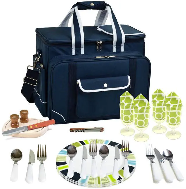 Main image of Original Insulated Picnic Cooler with Service for 4 - Designed & Assembled in The USA