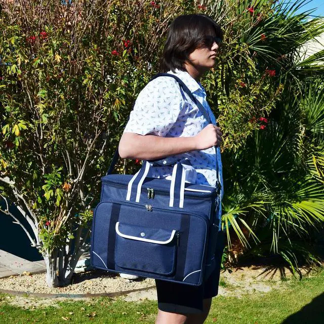 Alt view image 3 of 6 - Original Insulated Picnic Cooler with Service for 4 - Designed & Assembled in The USA