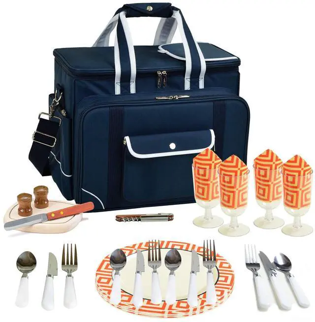 Main image of Original Insulated Picnic Cooler with Service for 4 - Designed & Assembled in the USA