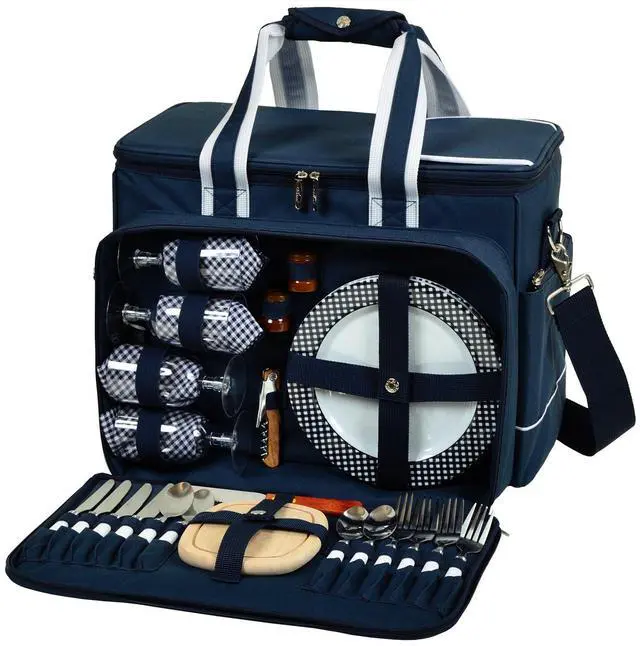 Main image of Original Insulated Picnic Cooler with Service for 4 - Designed & Assembled in the USA
