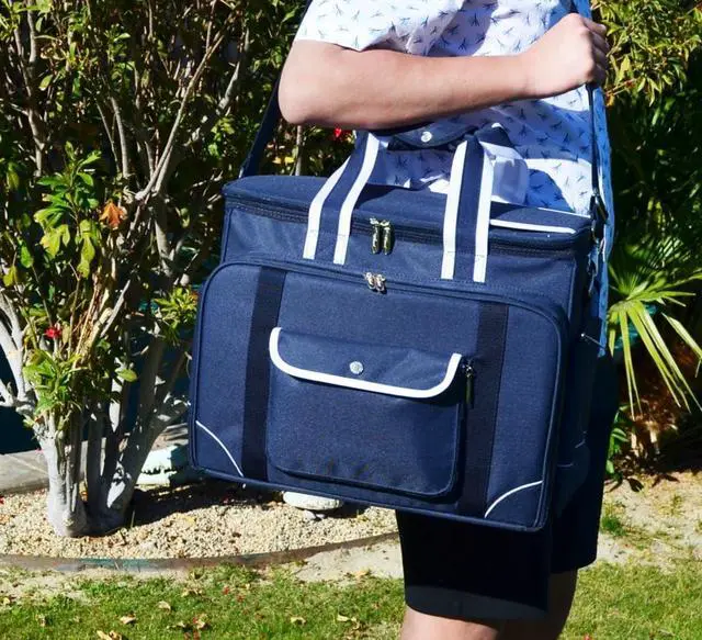 Alt view image 4 of 6 - Original Insulated Picnic Cooler with Service for 4 - Designed & Assembled in the USA