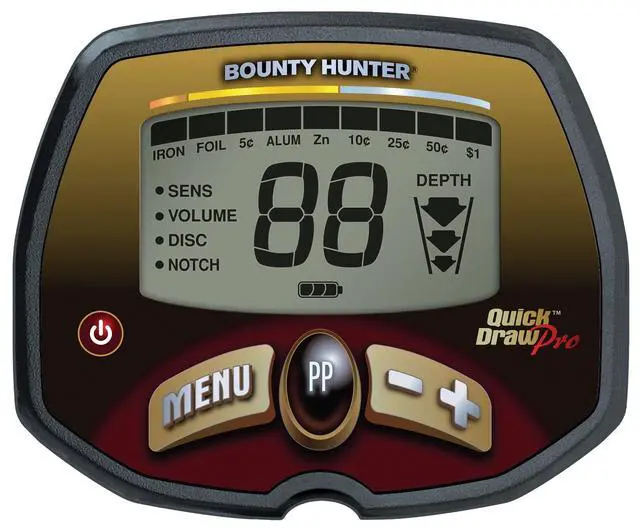 Alt view image 3 of 5 - Quick Draw Pro Metal Detector with Target ID, Depth Indicator, and Pinpoint Mode Lightweight Design for Coins, Relics, and Jewelry Detection