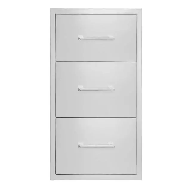 Alt view image 6 of 6 - Outdoor Kitchen Double Drawer w/Paper Towel Holder Combo Works with Your Grilling or Prep Zones for Outdoor BBQ Island 17W-30H-21D inch