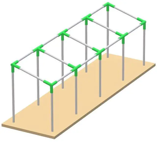 Main image of GoodsZone Canopy Fittings Kit 1-3/8" Slant roof Shelter Carport Deck Shed Frame Connectors Coupling, Full Set for 6, 8, 10 Legs, Without Poles (for 10 Legs)