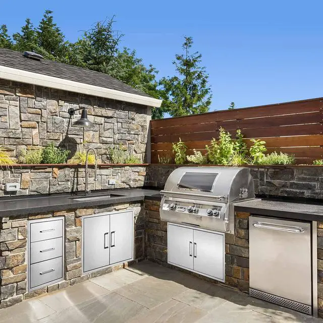 Alt view image 2 of 6 - Outdoor Kitchen Drawers Stainless Steel Triple Drawer - 18" W x 24" H x 23" D,Flush Mount for Outdoor Kitchen or BBQ Island
