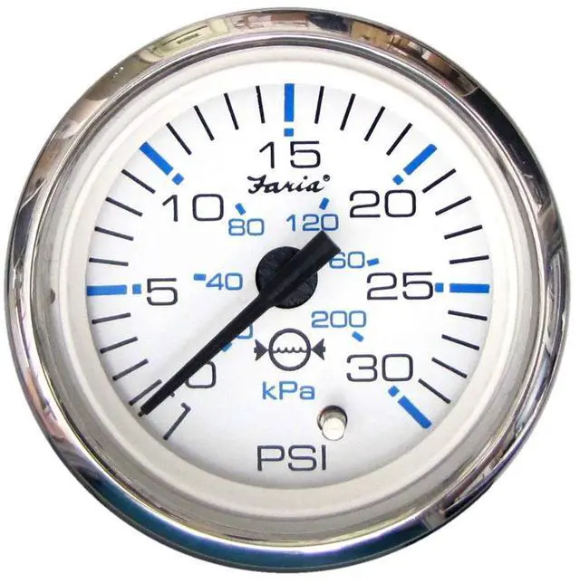 Main image of BEEDE 13812 Chesapeake Stainless Steel Water Pressure Gauge Kit (30 PSI) - 2", White, Black