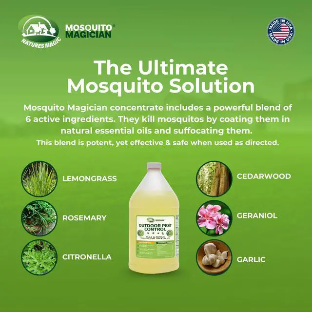 Alt view image 2 of 6 - 1 Gallon Liquid Concentrate with a 2 Gallon Pump Up Sprayer - User-Friendly - Ideal for Yards, Lawns, Patios - Kills Mosquitoes, Fleas, Fire Ants - Includes 6 Natural Essential Oils