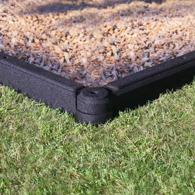 Alt view image 3 of 5 - 4 Foot Rubber Border - Package of 4 - Landscaping, Gardening, or Playground Edging (Black)