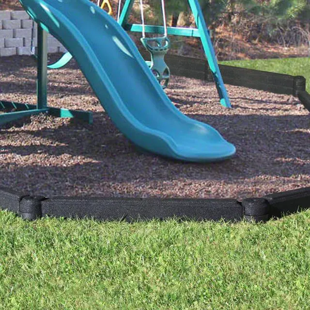 Alt view image 5 of 5 - 4 Foot Rubber Border - Package of 4 - Landscaping, Gardening, or Playground Edging (Black)