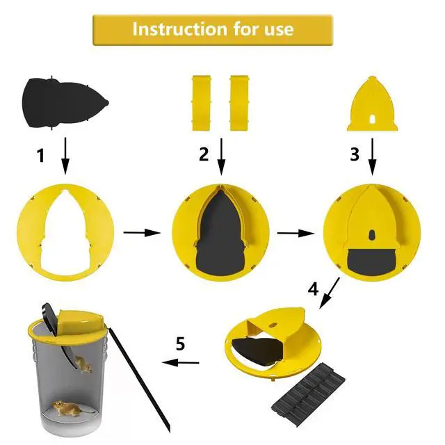 Alt view image 3 of 6 - Mouse Trap Bucket Flip Lid,Mouse Rat Trap Bucket Lid,Auto Reset Multi Catch Humane Rat Trap for Indoor Outdoor | 5 Gallon Bucket Compatible | Mice Mouse Trap Bucket Lid (3Pack), BS-3