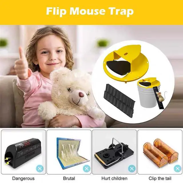Alt view image 5 of 6 - Mouse Trap Bucket Flip Lid,Mouse Rat Trap Bucket Lid,Auto Reset Multi Catch Humane Rat Trap for Indoor Outdoor | 5 Gallon Bucket Compatible | Mice Mouse Trap Bucket Lid (3Pack), BS-3