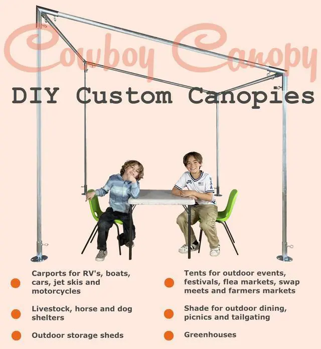 Alt view image 4 of 6 - 10' x 20' Slope, Lean-to Canopy Fittings Kits, DIY Metal Carport Frame Parts, 1" EMT