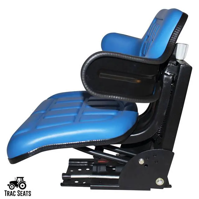 Alt view image 2 of 6 - BLUE WAFFLE STYLE UNIVERSAL TRACTOR SUSPENSION SEAT FITS FORD/NEW HOLLAND 6000 6600 6610 7000 7100 7200 7600 7610 7700 (SAME DAY SHIPPING - Delivers in 1-4 Business days)