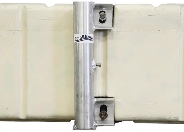 Main image of Aluminum Flag Pole Bracket - Use Only with EZ Dock Interlocking System. Holds up to a 2" Diameter Flag Pole. Set Screw Holds Pole in Place. Connectors, Flag and Flag Pole Sold Separately