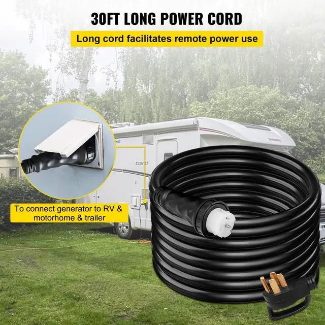 Alt view image 4 of 6 - 30 FT 50 Amp Generator Extension Cord STW 6/3 + 8/1, 125V 250V Generator Power Cord N14-50P & SS2-50R & CS6364 Twist Lock Connectors