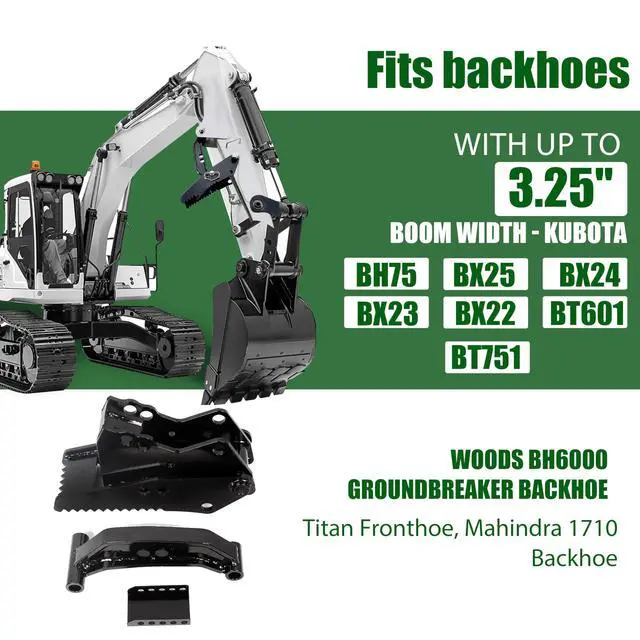 Alt view image 2 of 6 - Universal Backhoe Thumb Excavator Attachment Fit for 3.25" Boom Width Compatible with Kubota Woods Mahindra Deere JD Claw Tractor Black Powder Coated Steel Bolt On Durable Heavy Duty