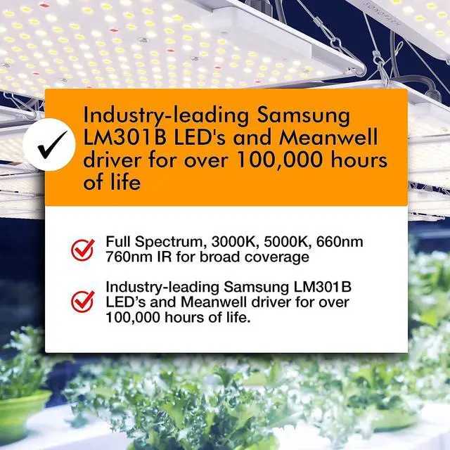 Alt view image 3 of 6 - SF4000 LED Grow Light, Indoor Grow Lamp for Plants, Veg to Flower Bloom, Dimmable & Daisy Chain, 4x4 5x5 Grow Tent, Full Spectrum LM301B Diodes and Meanwell Driver