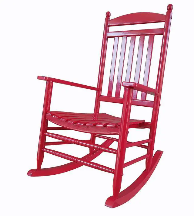 Main image of Rocking Rocker-A040RD Red Wood Porch Rocker/Outdoor Rocking Chair -Easy to Assemble-Comfortable Size-Outdoor or Indoor Use