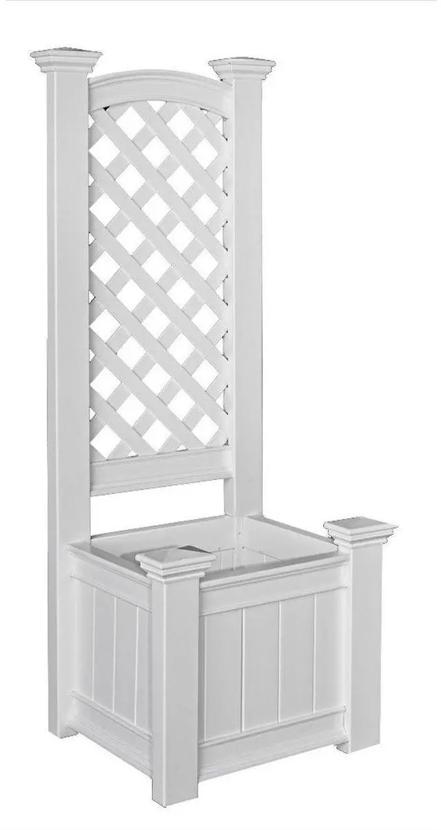 Main image of Kensington 23"W x 20"L Vinyl Planter Box with Trellis
