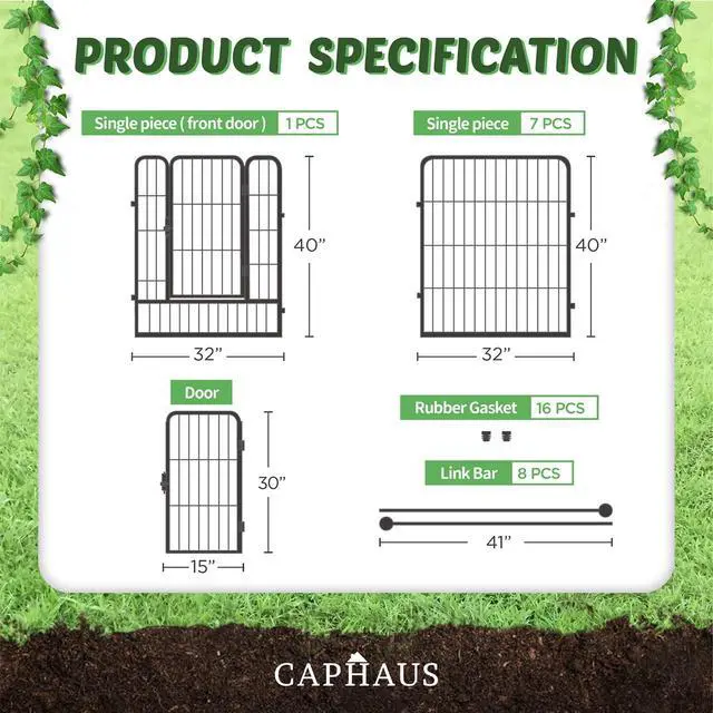 Alt view image 2 of 6 - Decorative Garden Fence, 40 Inch x 21 FT Heavy Duty Iron Fencing Landscape Patio Flower Bed Animal Barrier Border Edging Section, Panel Decor, Folding Wire Fence for Yard for Dog Outdoor