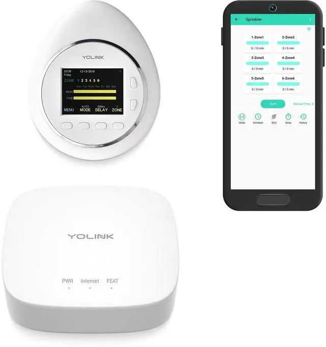 Main image of Smart Sprinkler Controller, 1/4 Mile World's Longest Range Automatic Watering Controller Compatible with Alexa Google Assistant, for Maximum 6 Zones and 1 Master Valve, Hub Included
