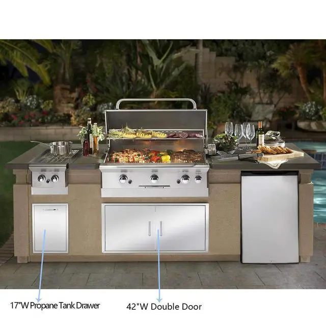 Alt view image 2 of 6 - Outdoor Kitchen Single Drawer Stainless Steel BBQ Single Drawer for Outdoor Kitchen Stroage