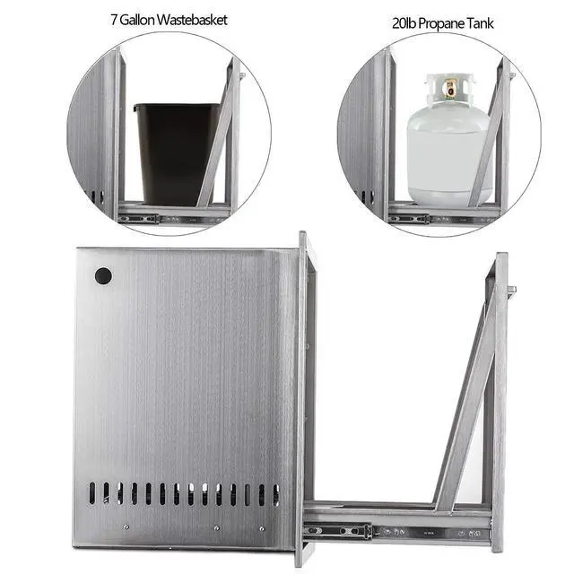 Alt view image 6 of 6 - Outdoor Kitchen Single Drawer Stainless Steel BBQ Single Drawer for Outdoor Kitchen Stroage