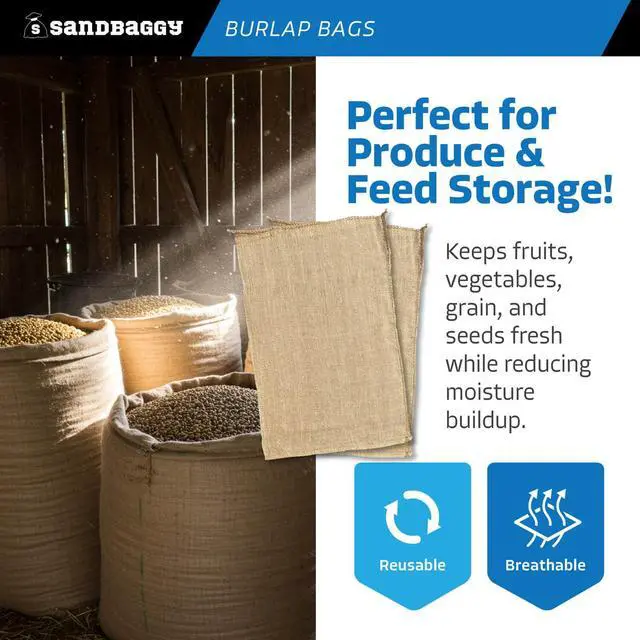 Alt view image 3 of 6 - Large Burlap Bags 18" x 30" - Burlap Bags for Planting/Gardening, Plant Covers by (Pack of 50)