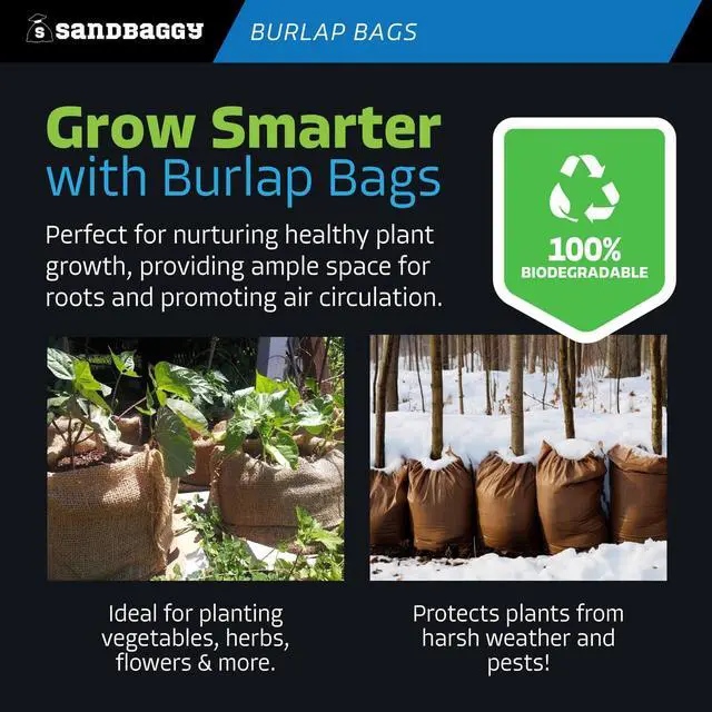Alt view image 4 of 6 - Large Burlap Bags 18" x 30" - Burlap Bags for Planting/Gardening, Plant Covers by (Pack of 50)