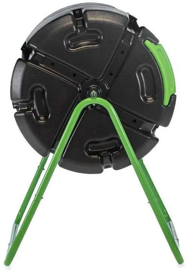 Alt view image 2 of 6 - HOTFROG Roto Single Chamber Batch Tumbling Composter - Outdoor Rotating Garden Compost Bin (HF-RM4000) Black & Green (37-Gallon)
