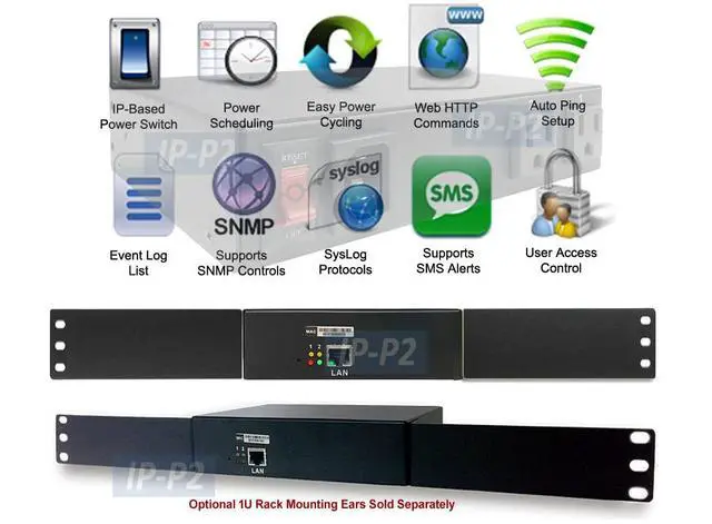 Alt view image 5 of 6 - 2-Outlet Remote Power Reboot Controller with Web GUI