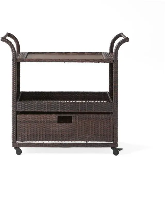 Main image of Corona Outdoor Wicker Bar Table Cart, Multibrown