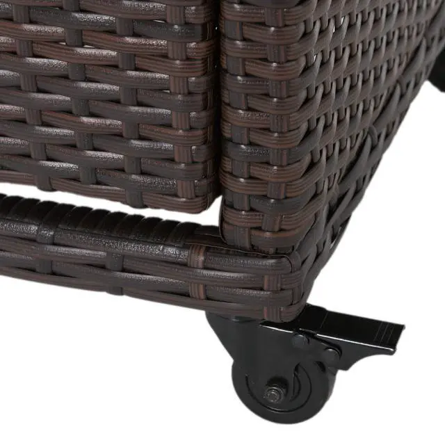 Alt view image 4 of 6 - Corona Outdoor Wicker Bar Table Cart, Multibrown