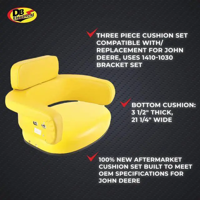 Alt view image 2 of 2 - TY26545 Seat Cushion 3 Piece Set Cushion Compatible With/Replacement For John Deere JD600 2010 2510 2520 4020